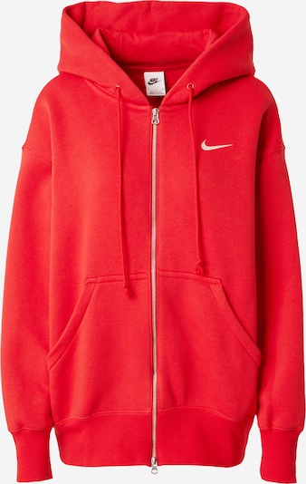 Nike Sportswear Sweat jacket 'PHNX FLC' in Red / Off white, Item view