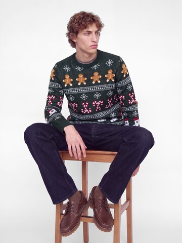JACK & JONES Sveter 'JJXMAS SANTA' - Zelená