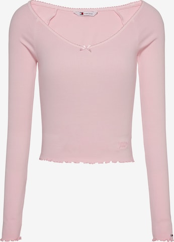 Tricou de la Tommy Jeans pe roz: față