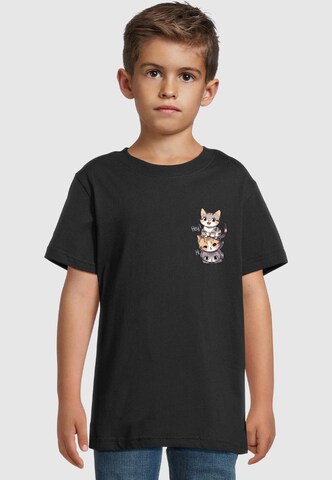 Merchcode T-Shirt 'Hi Cats' in Schwarz: Vorderseite
