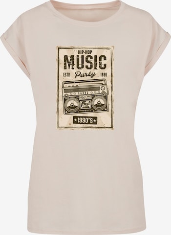 Mister Tee Shirt 'Retro Boom' in Beige: voorkant