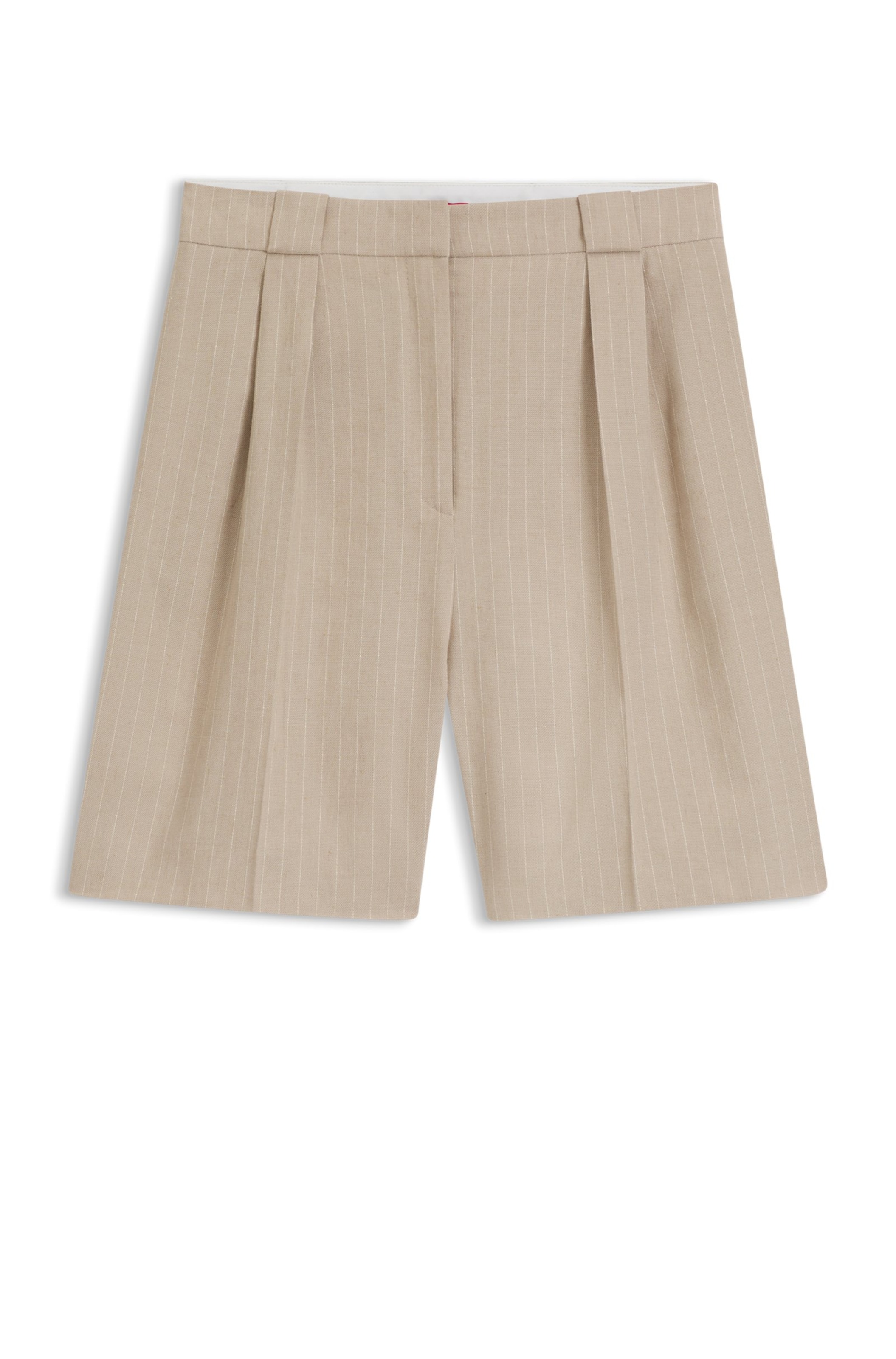 HUGO Loose fit Pleat-Front Pants 'Hamonu' in Beige: front