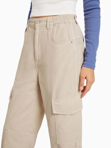 Bershka Tapered Hose in Beige