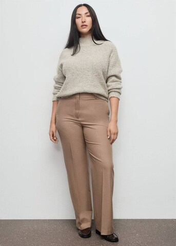 MANGO Wide Leg Hose 'Natalie' in Braun
