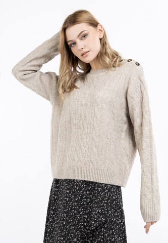 Pull-over 'Zitha' DreiMaster Vintage en beige : devant