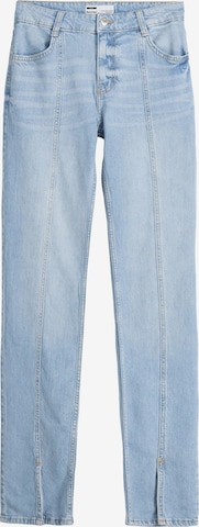 Slimfit Jeans de la Bershka pe albastru: față