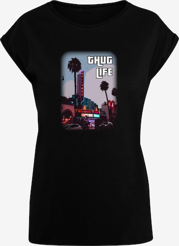 Merchcode Shirt 'Grand Thug Life' in Zwart: voorkant