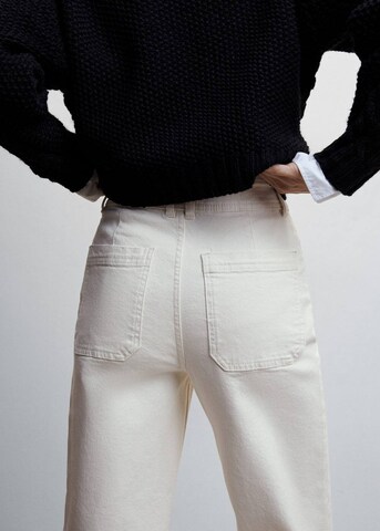 MANGO Wide leg Jeans 'catherin' in White