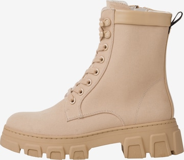 TAMARIS Lace-Up Ankle Boots in Beige