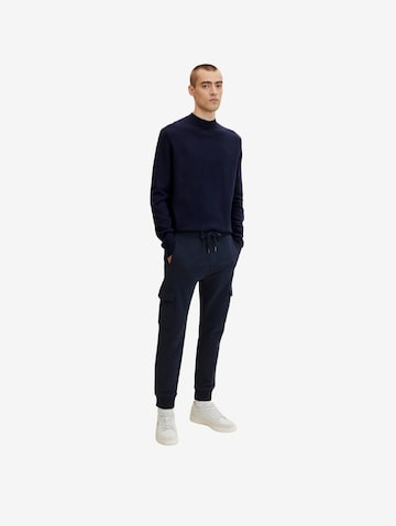 TOM TAILOR Tapered Cargobroek in Blauw