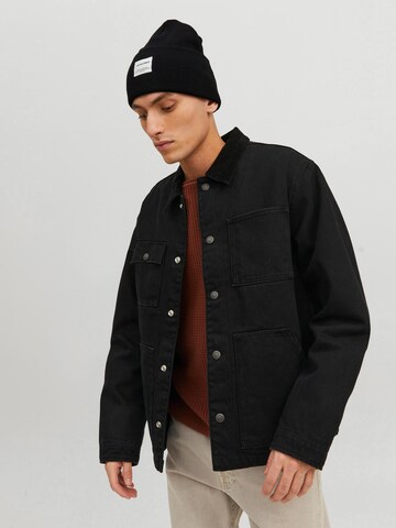 juoda JACK & JONES Megzta kepurė 'Long Knit'