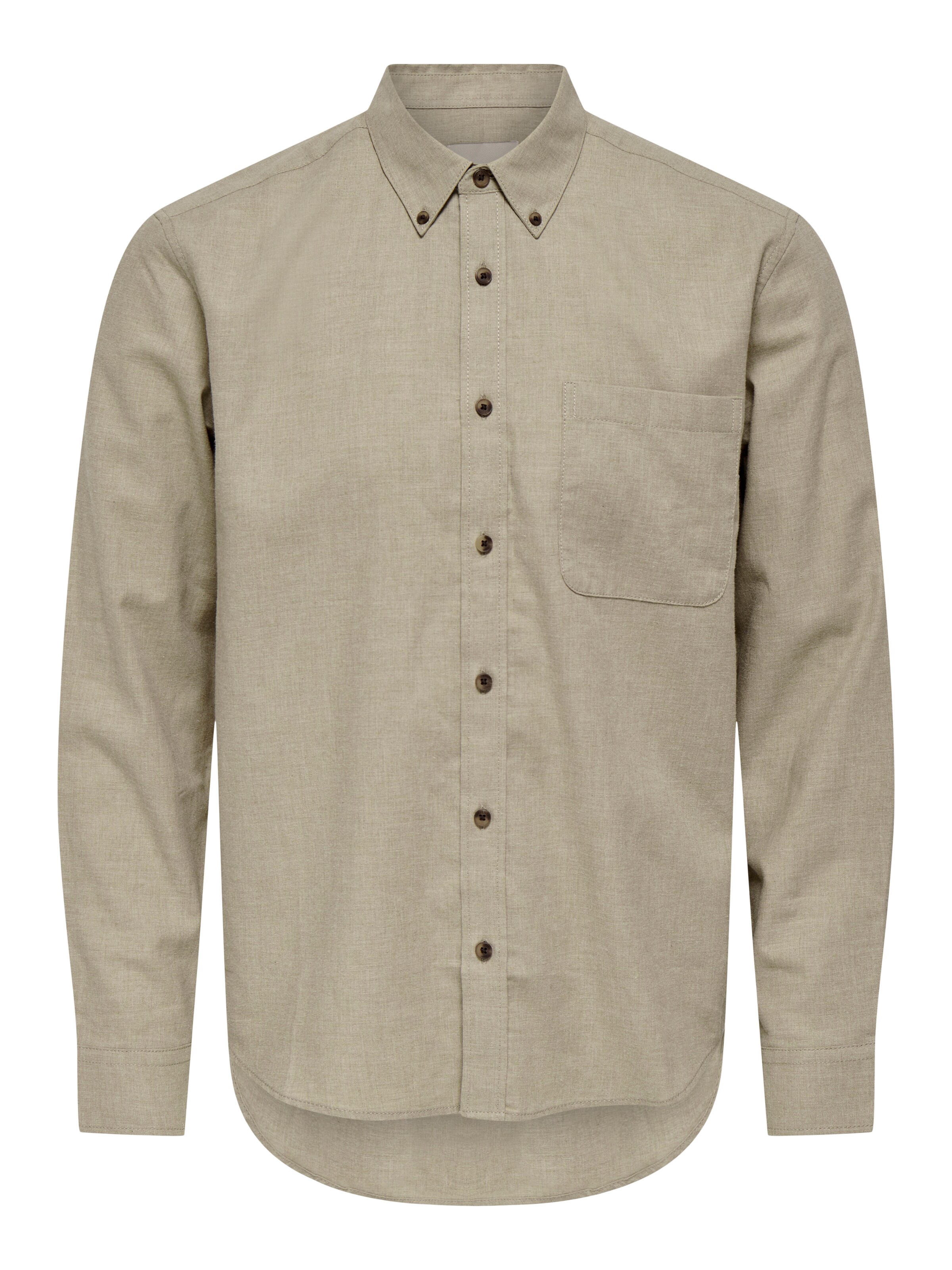 Only & Sons Button Up Shirt in S in Beige, Item view