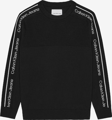 Calvin Klein Jeans - Pullover 'INTARSIA' em preto: frente