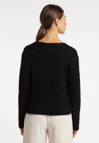 usha WHITE LABEL Knit Cardigan in Black