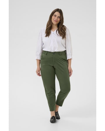 KAFFE CURVE Slimfit Lærredsbukser 'KCLeana' i grøn