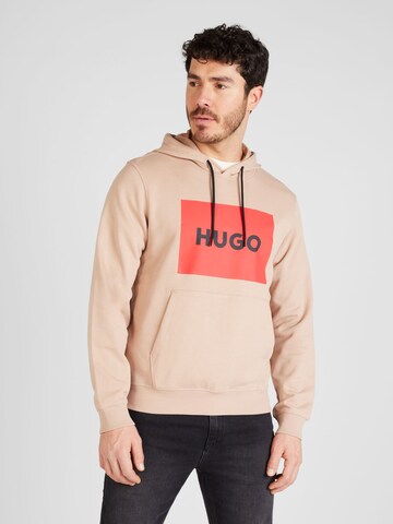 Sweat-shirt 'Duratschi' HUGO en beige : devant