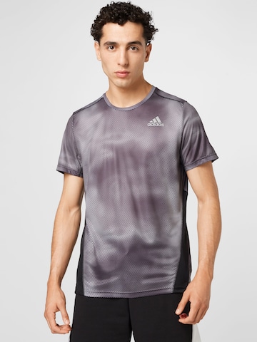 ADIDAS SPORTSWEAR Performance Shirt 'Own The Run Colorblock' in Grey: front