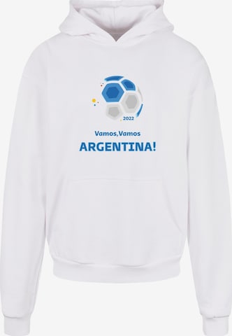 Merchcode Sweatshirt 'Vamos,Vamos Argentina' in Wit: voorkant