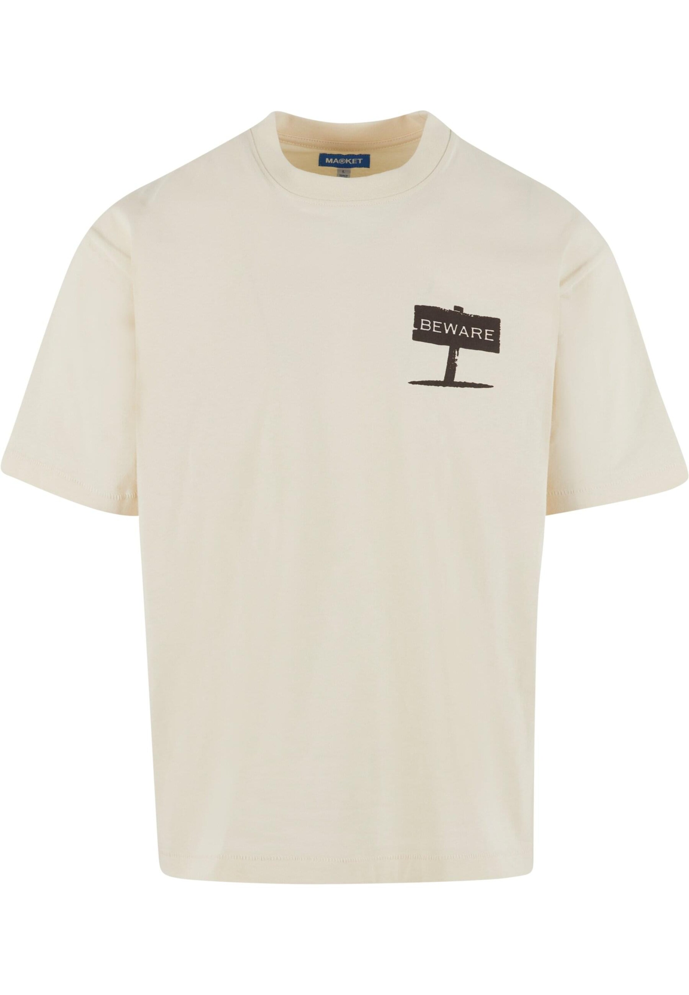 MARKET Shirt 'Beware Pet' in Beige: voorkant