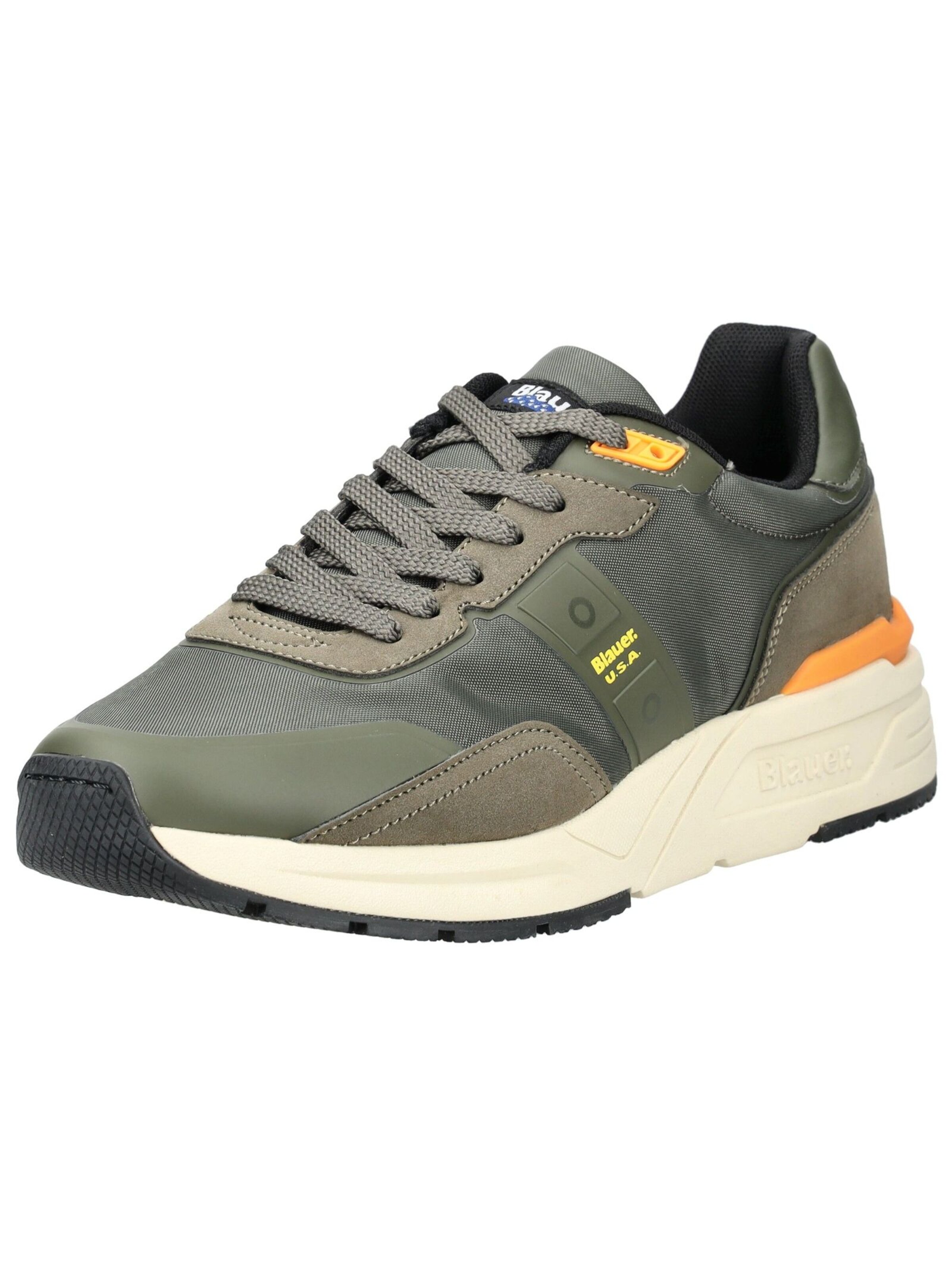 Sneaker bassa di Blauer.USA in verde: frontale