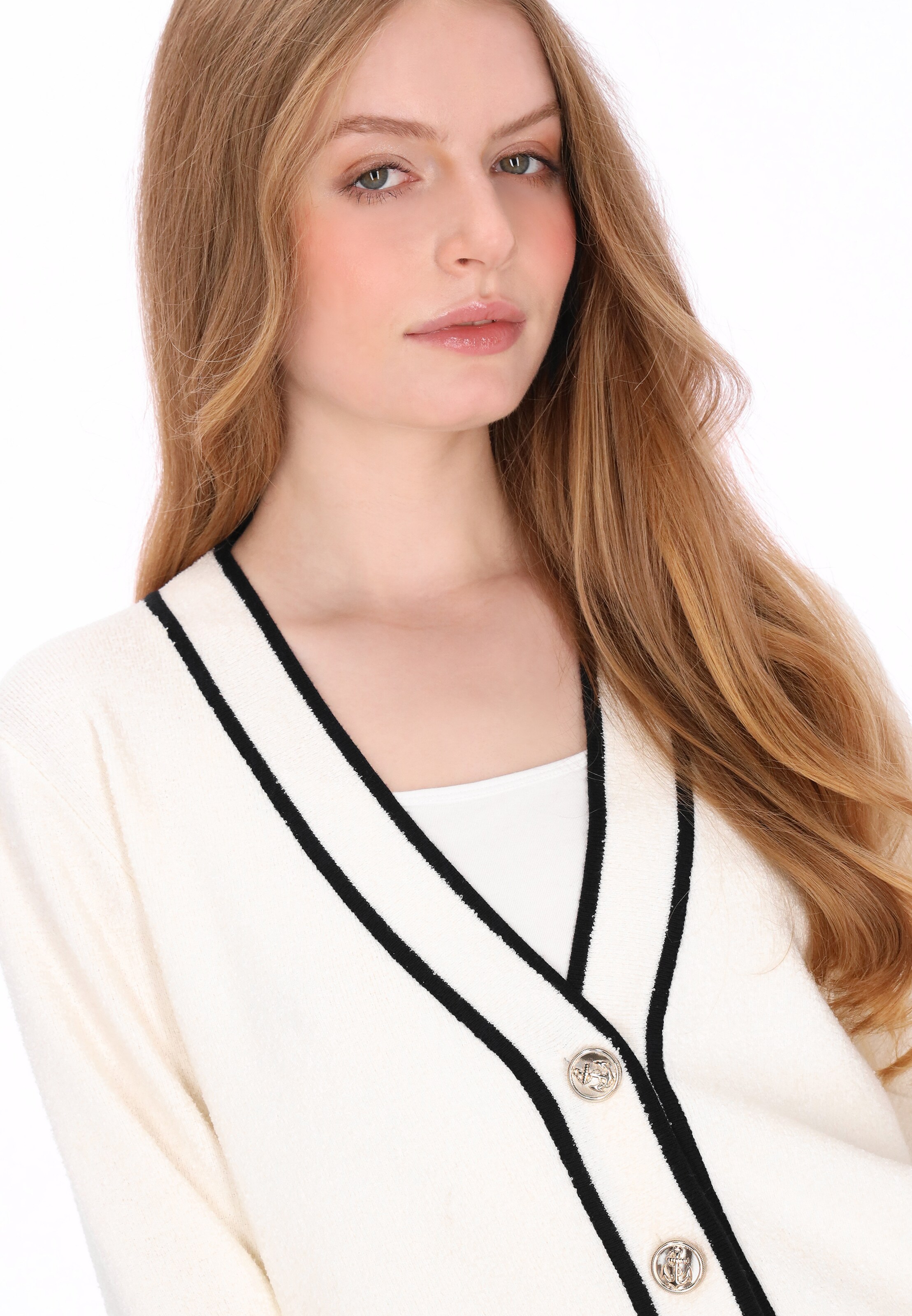 Cardigan DreiMaster Maritim en blanc