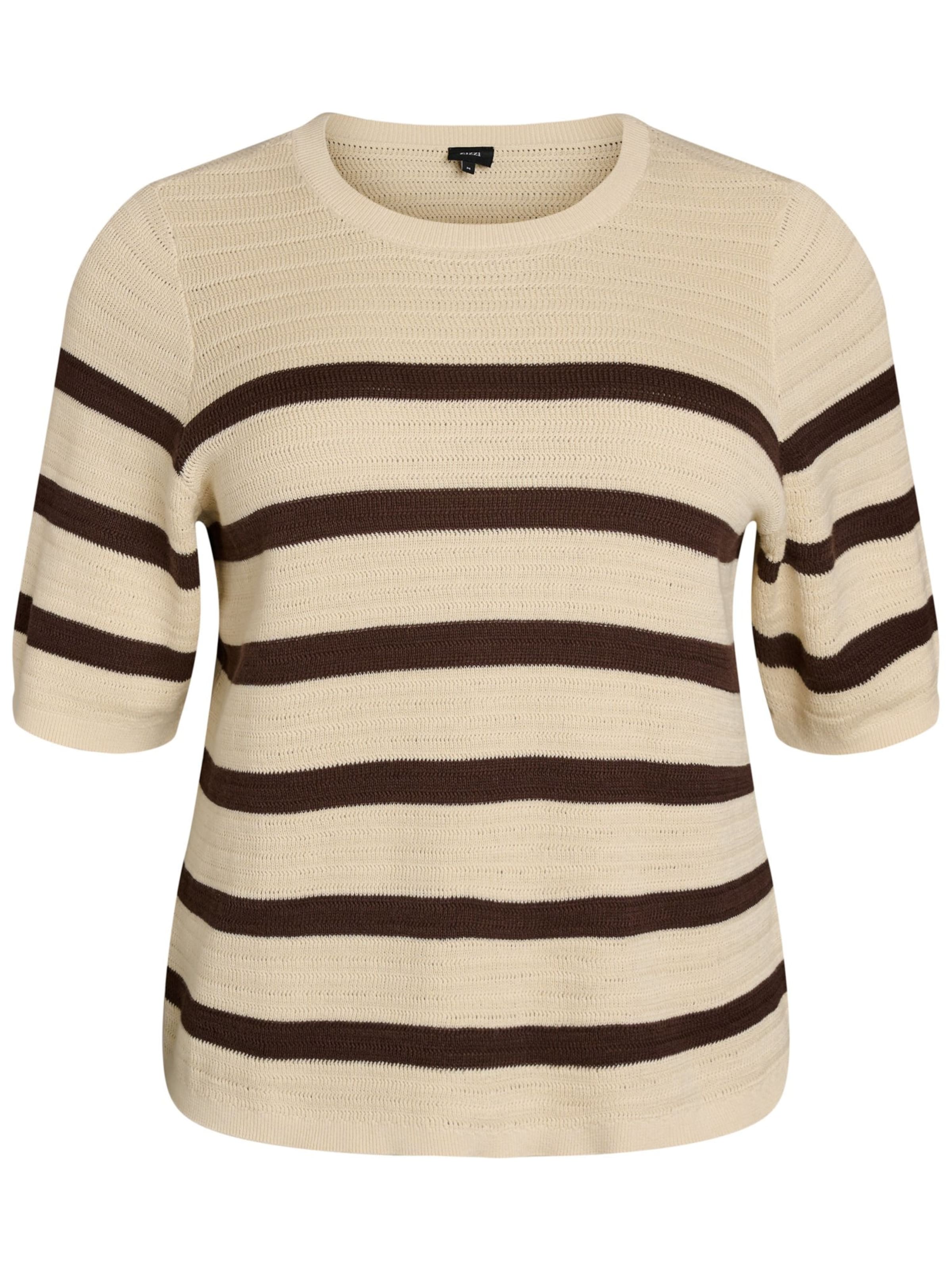 Zizzi Pulover 'MELSA' | bež barva: sprednja stran