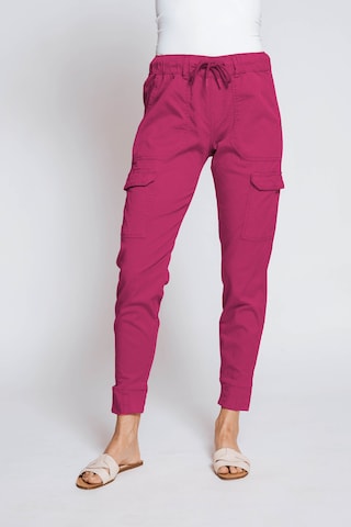 Zhrill Slim fit Cargo Pants in Pink: front