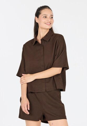 Athlecia Bluse 'Resort' in Braun: Vorderseite