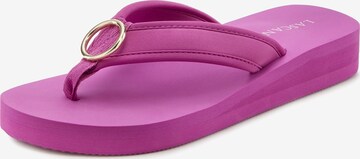 LASCANA T-Bar Sandals in Pink: front