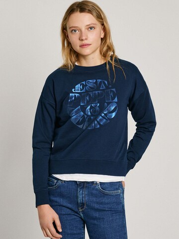 Pepe Jeans Sweatshirt in Blauw: voorkant