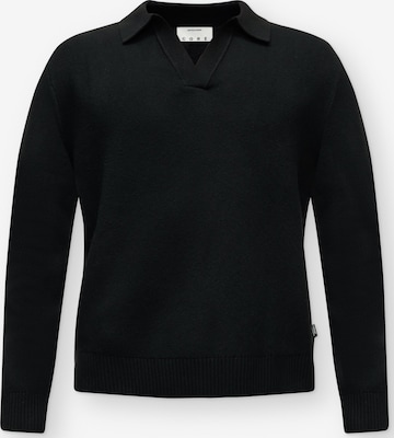 JACK & JONES Pulóver 'JCOLEGACY' - fekete: elől