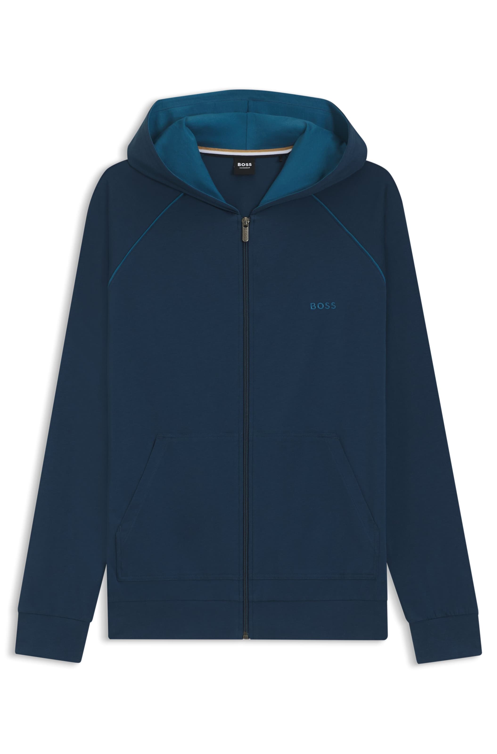 BOSS Sweatjacke in Blau: Vorderseite