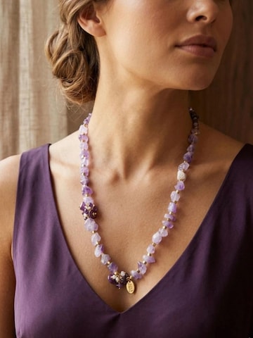 THE GEM STORIES JEWELRY Halsband 'Amethyst Radiance Necklace' i lila