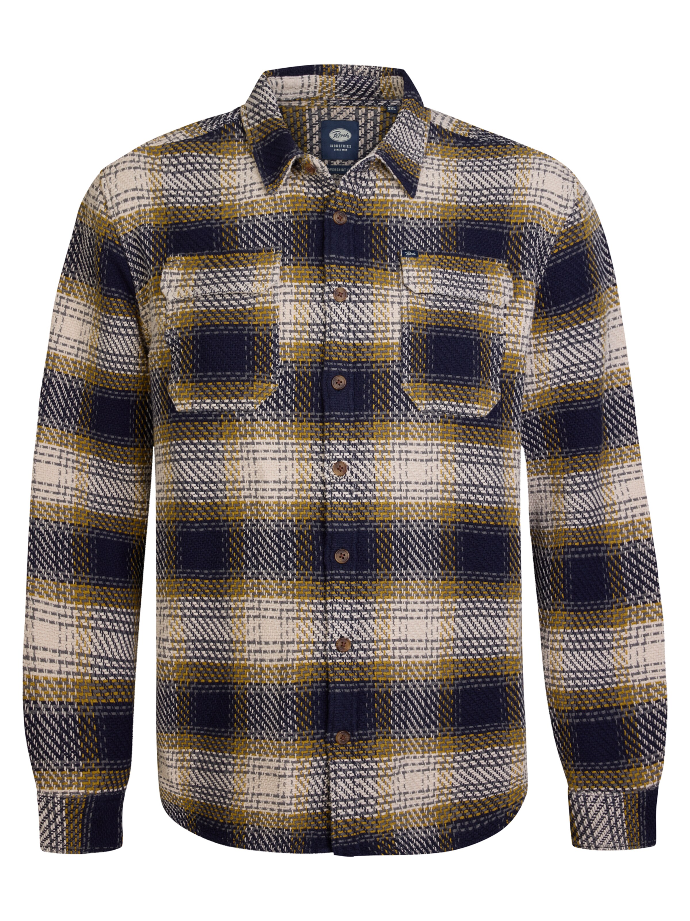 Petrol Industries Regular fit Overhemd in Blauw: voorkant