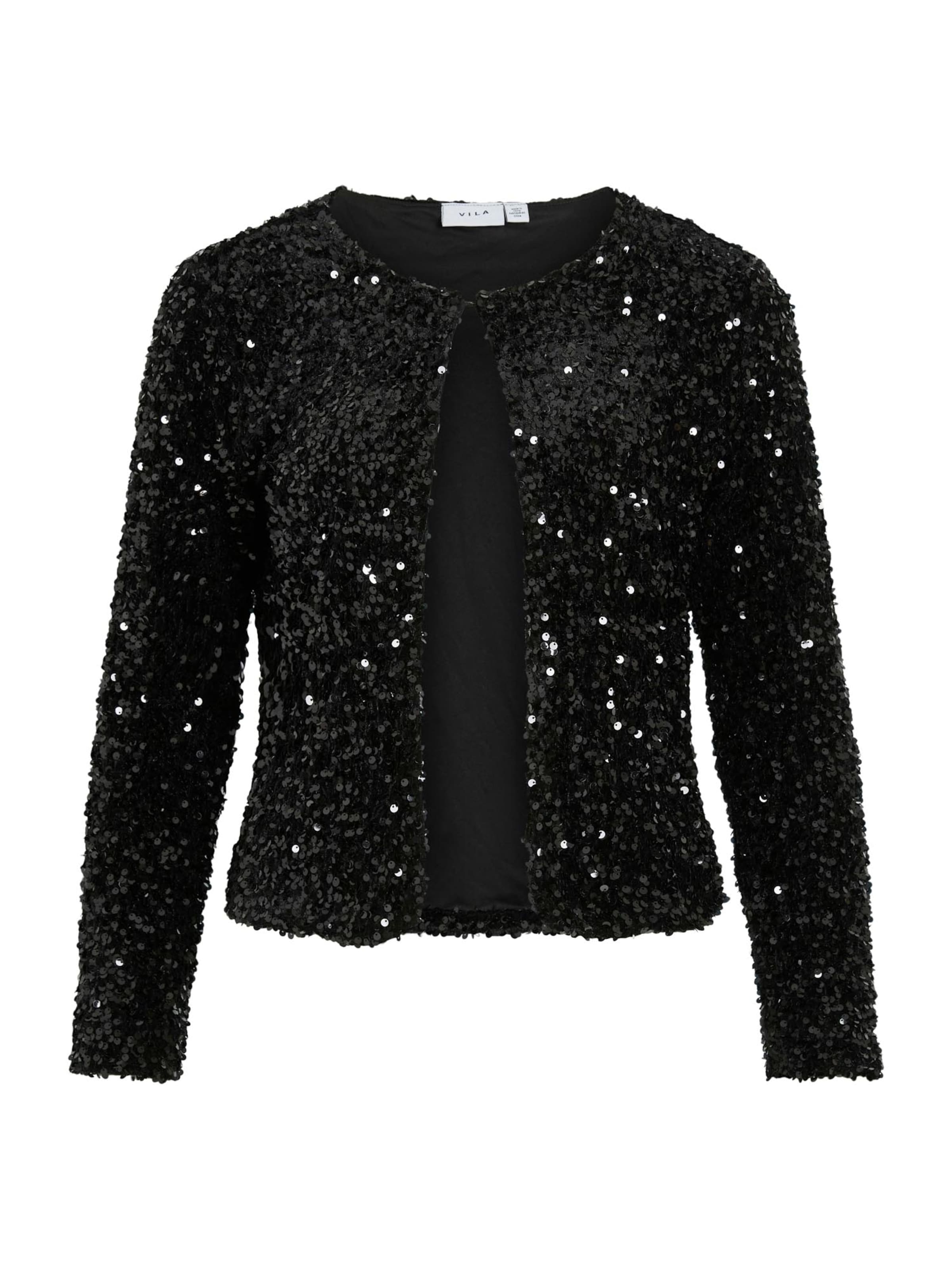 VILA Knit Cardigan 'VIFAITH' in Black: front