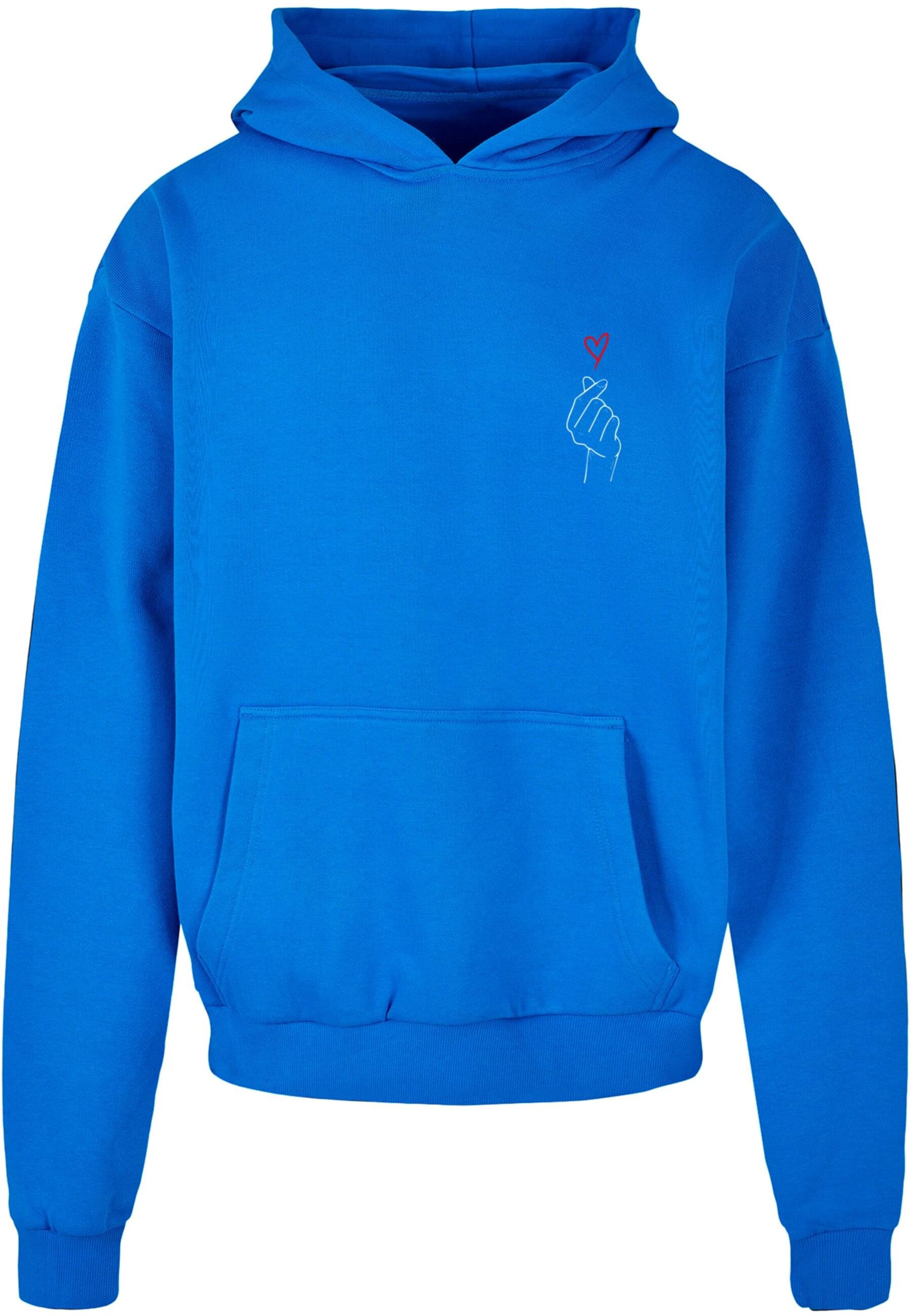 Merchcode Sweatshirt 'K Heart' in Blauw: voorkant