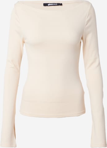 Gina Tricot T-shirt i beige: framsida