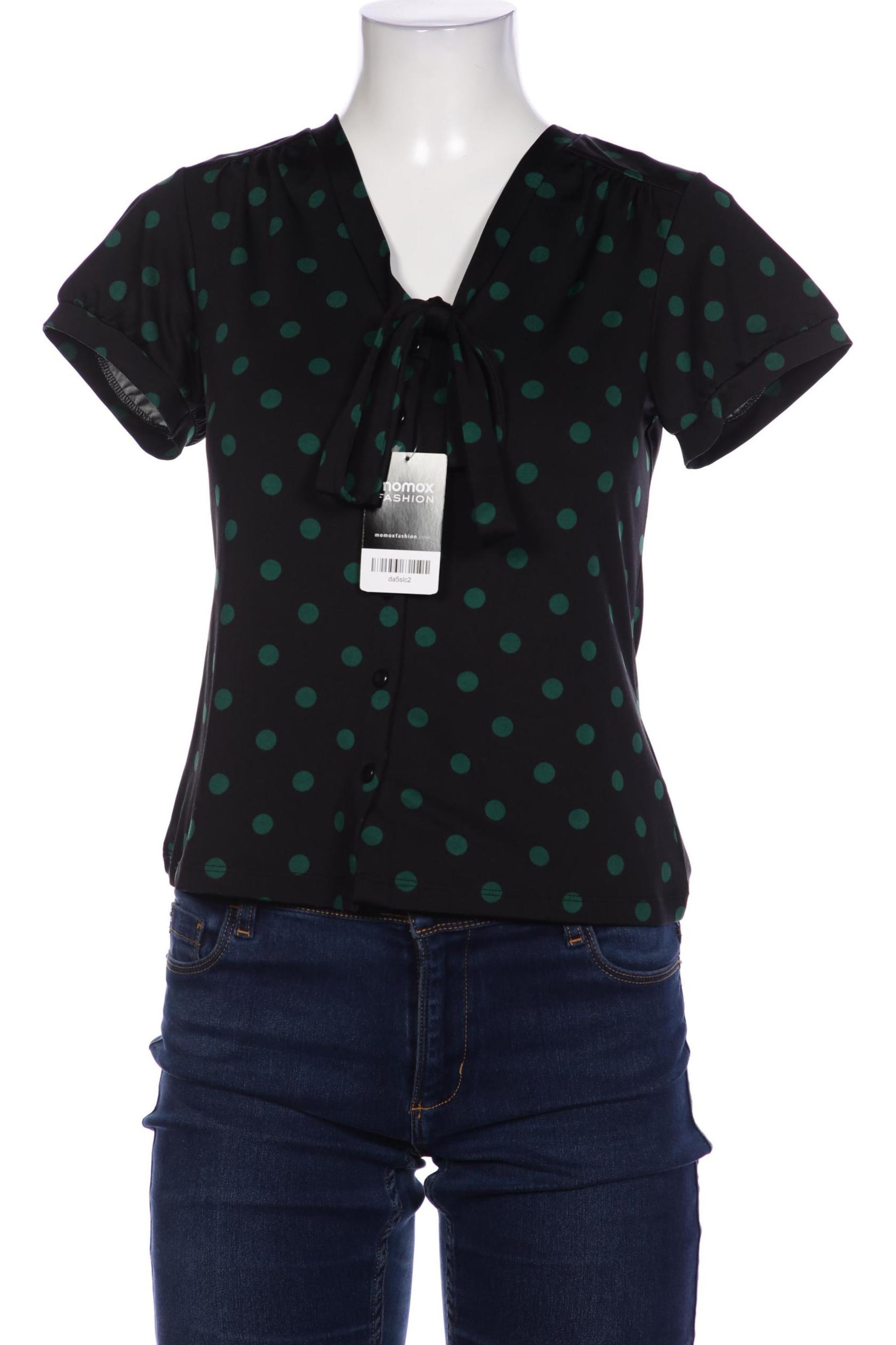 King Louie Bluse M in Schwarz: Vorderseite