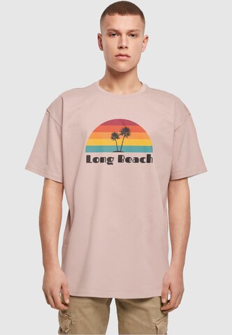 Merchcode T-Shirt 'Long Beach' in Beige: predná strana