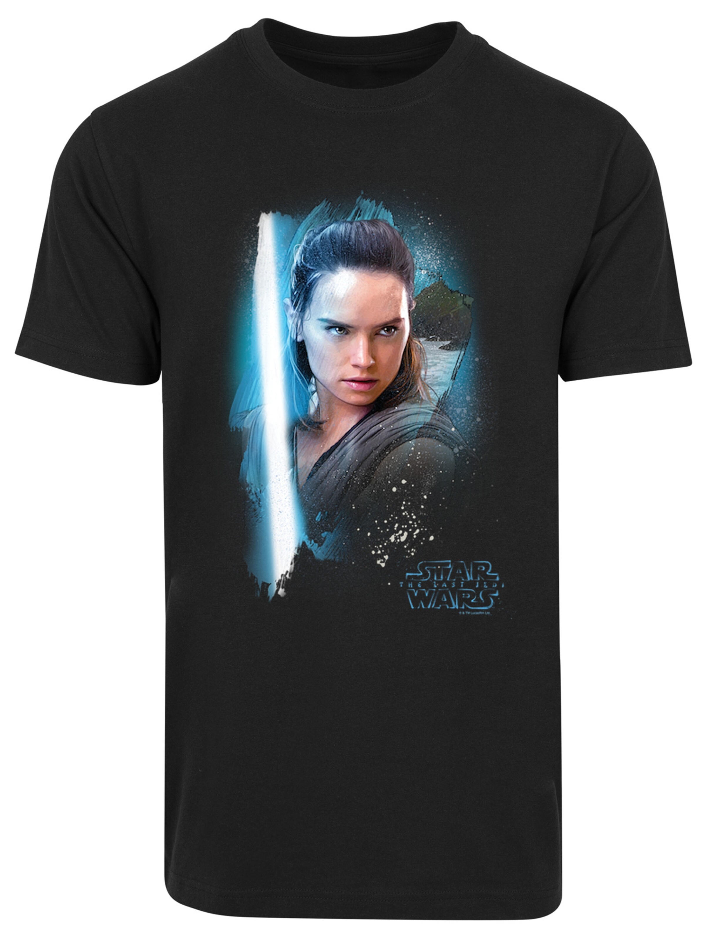 F4NT4STIC Shirt 'Star Wars The Last Jedi Rey Brushed' in Zwart: voorkant
