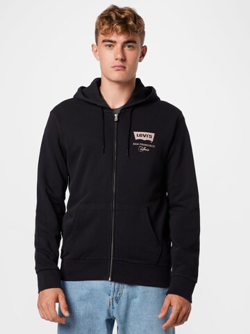 LEVI'S ® Zip-Up Hoodie 'Graphic Zip Up Hoodie' in Black: front