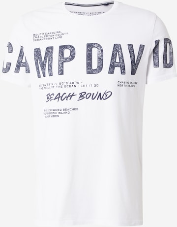 T-Shirt CAMP DAVID en blanc : devant