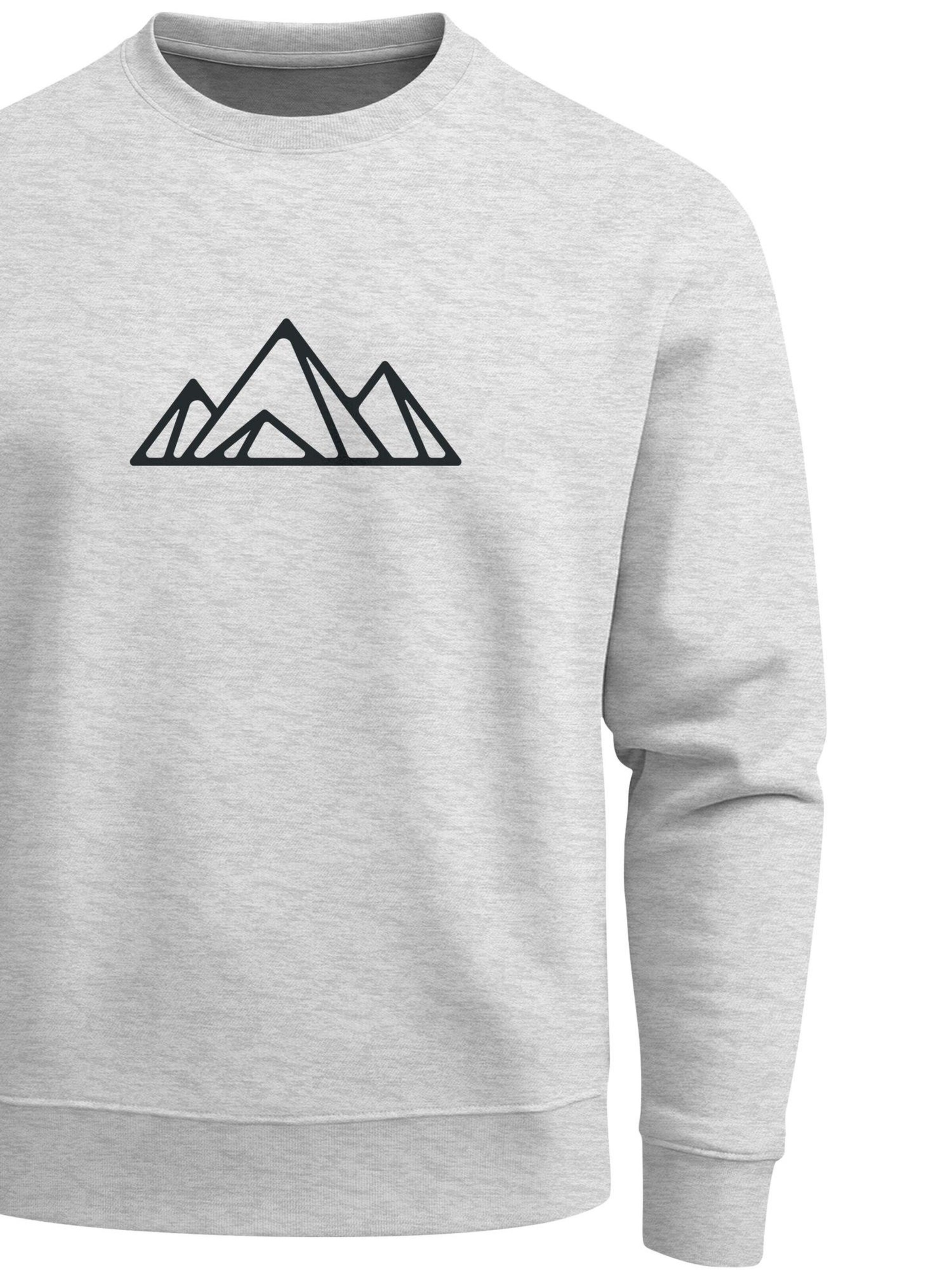 Neverless Sweatshirt 'Berg Polygon'‌‌‌ in Grau