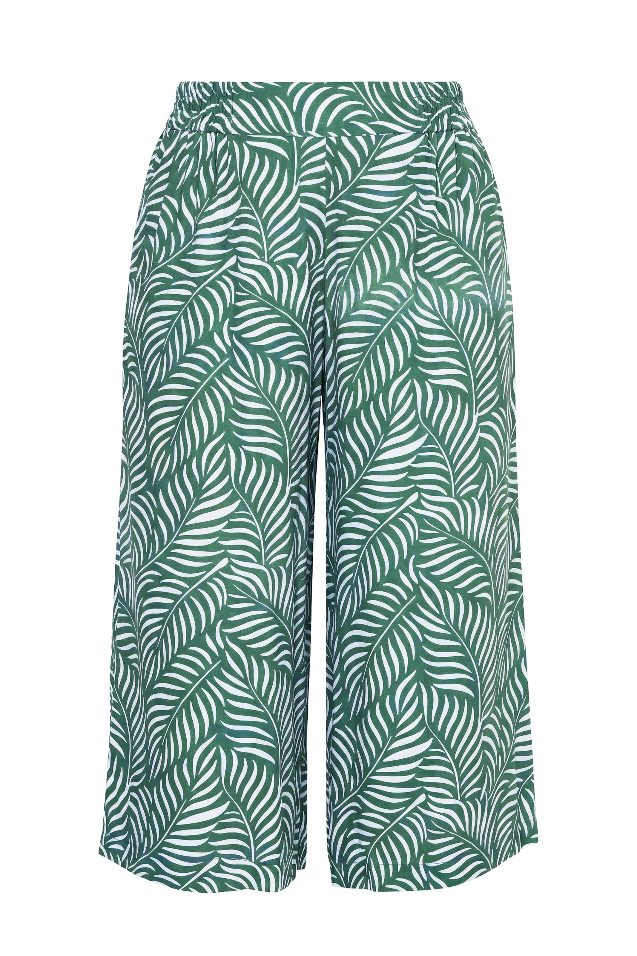 Studio Untold Wide leg Broek in Groen: voorkant