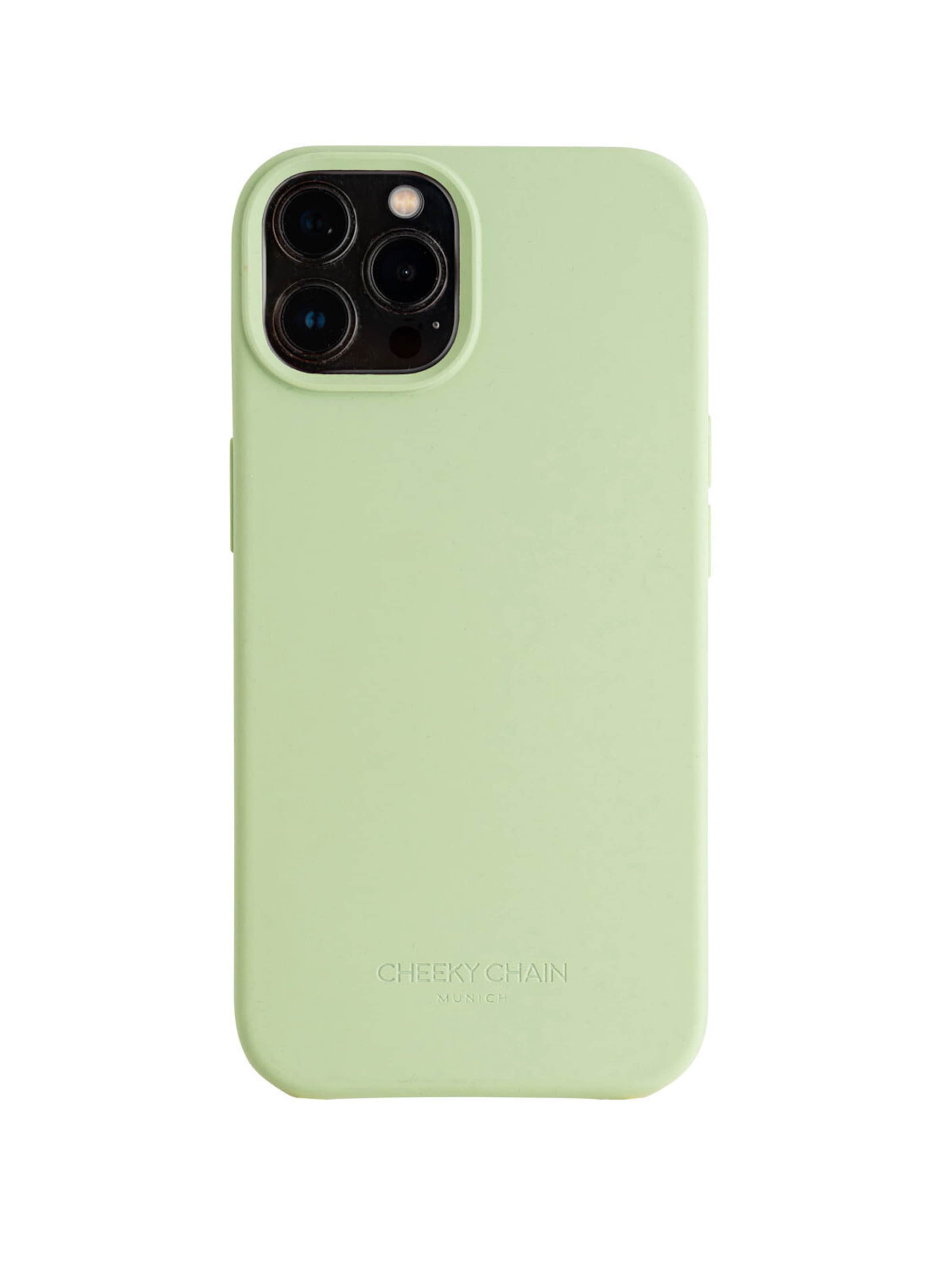Cheeky Chain Munich Smartphonehoesje 'iPhone 15 Pro' in Groen: voorkant