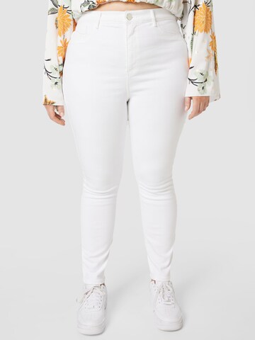 Coupe slim Jean River Island Plus en blanc : devant