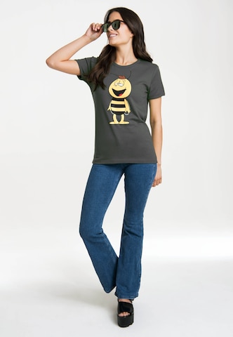 LOGOSHIRT Shirt 'Die Biene Maja - Willi' in Grey