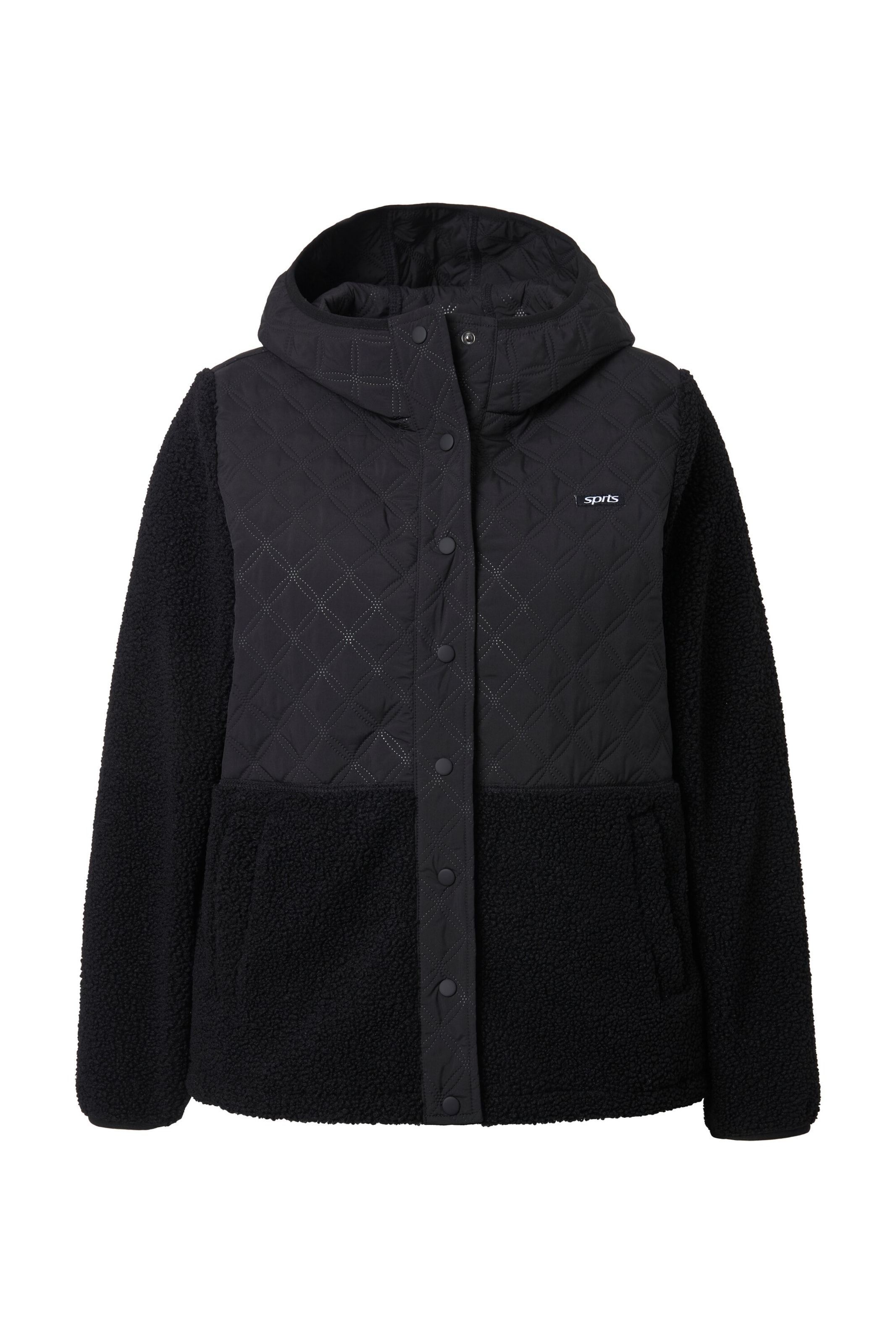 Ulla Popken Sweatjacke in Schwarz: Vorderseite