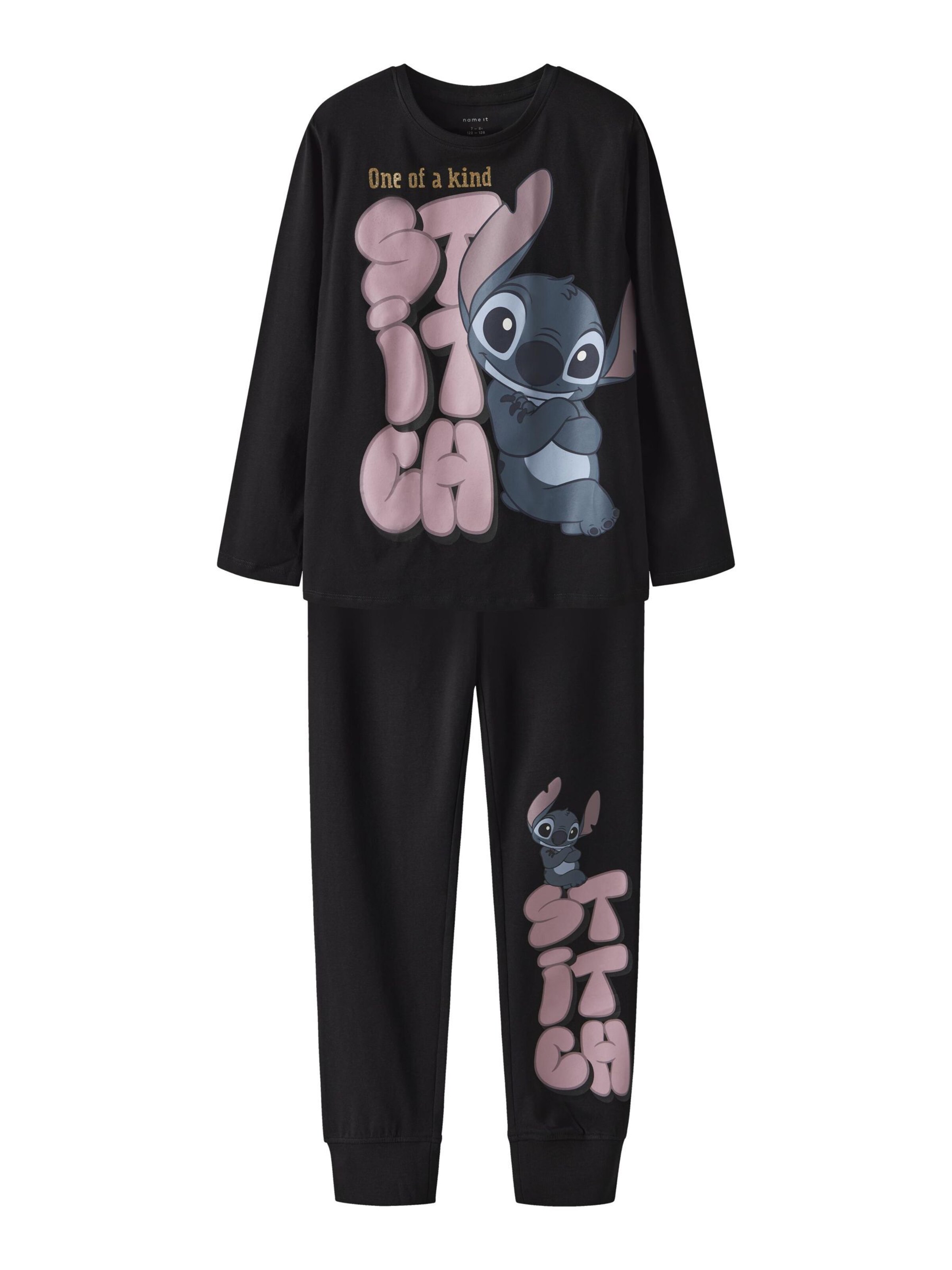NAME IT Pajamas in Black: front