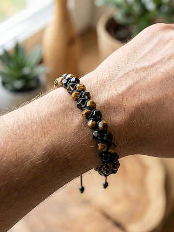 UNIQAL Armband 'TIGERAUGE SCHWARZER TURMALIN' in Gemengde kleuren